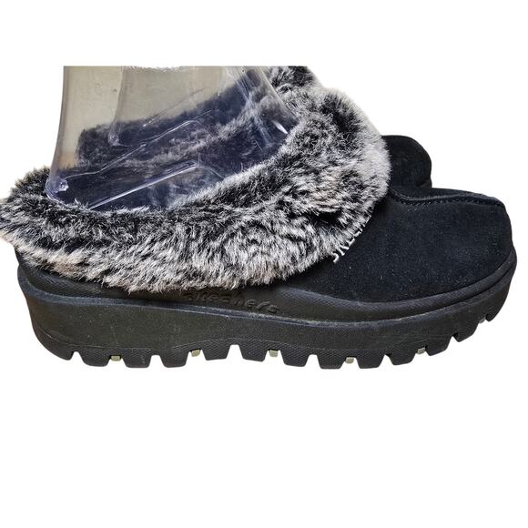 VTG Skechers Y2K Jammers Suede Fur Platform Chunky Clogs Mule Slippers Wmns 7.5 - Picture 3 of 8